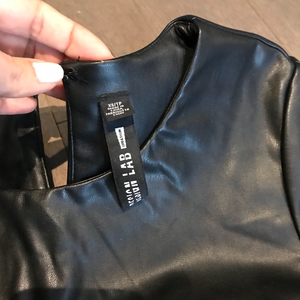 Design Lab Faux Leather Top - Picture 3 of 4
